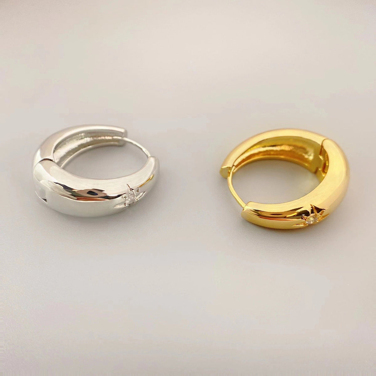 Cubic Zirconia Hoop Earrings — earrings, view 3
