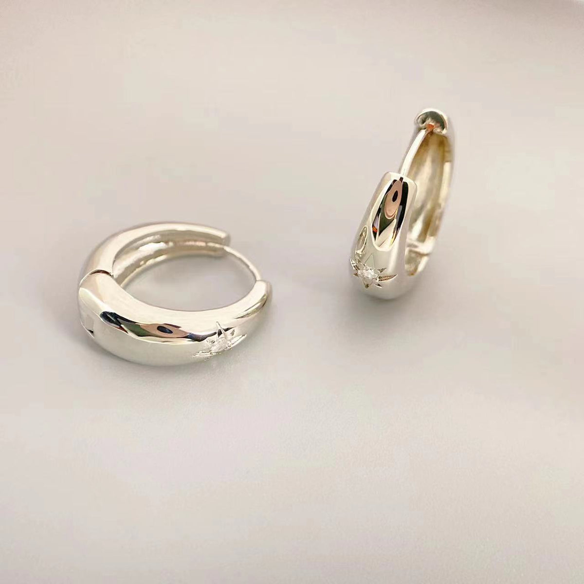 Cubic Zirconia Hoop Earrings — earrings, view 5