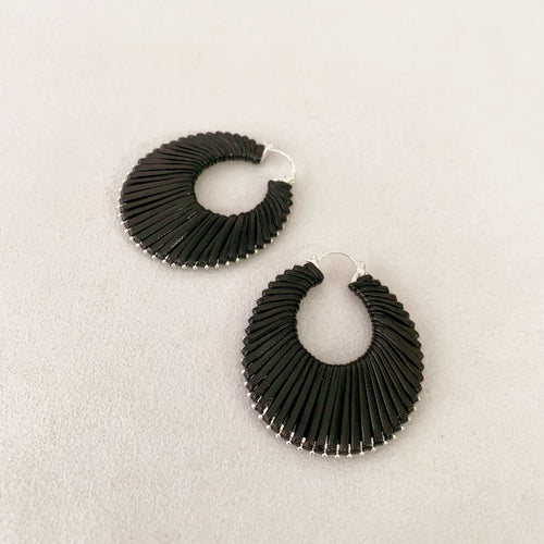3D Openwork Hoop Earrings in Copper — earrings, view 2