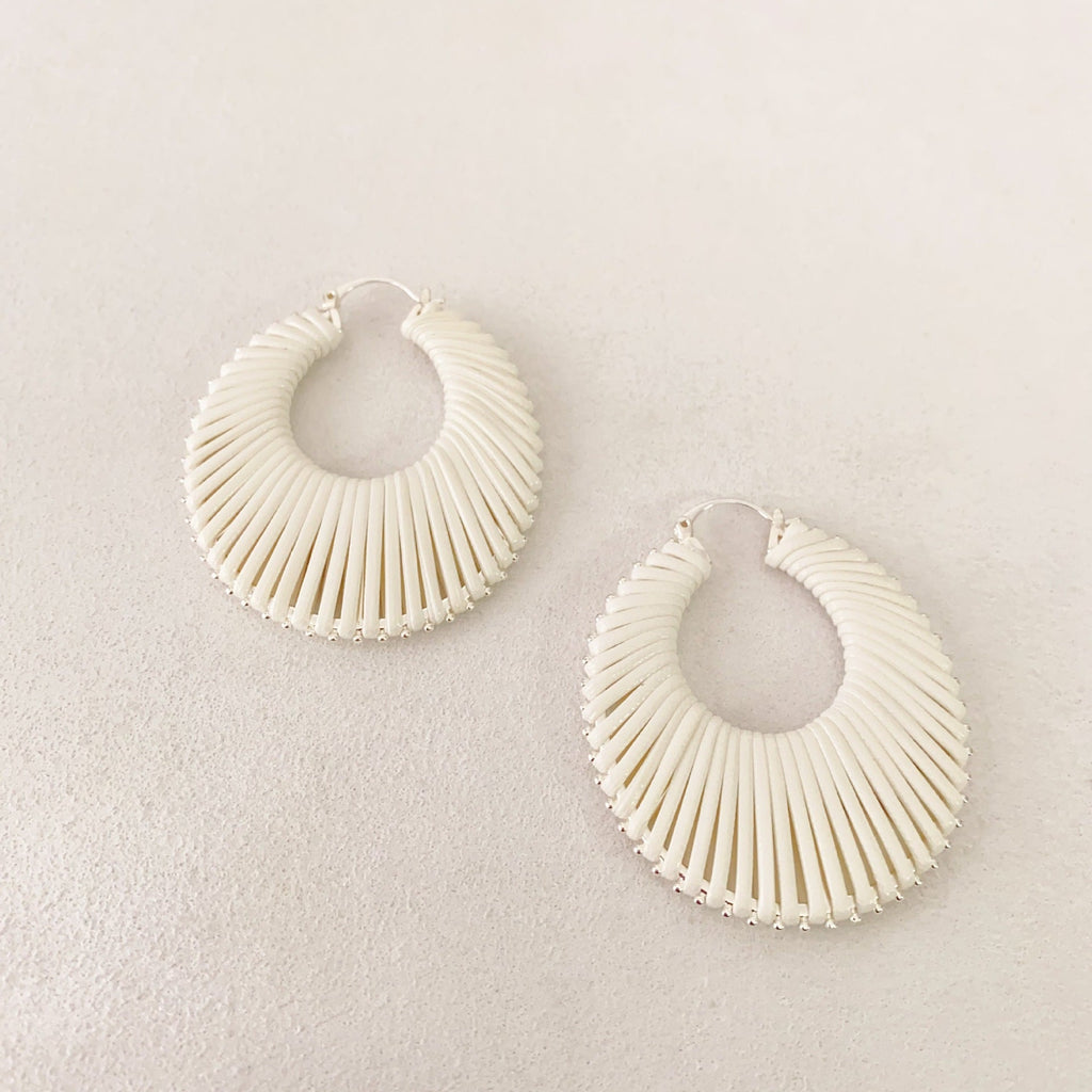 3D Openwork Hoop Earrings in Copper — earrings, view 3