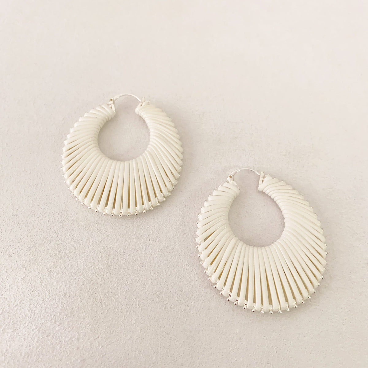 3D Openwork Hoop Earrings in Copper — earrings, view 3