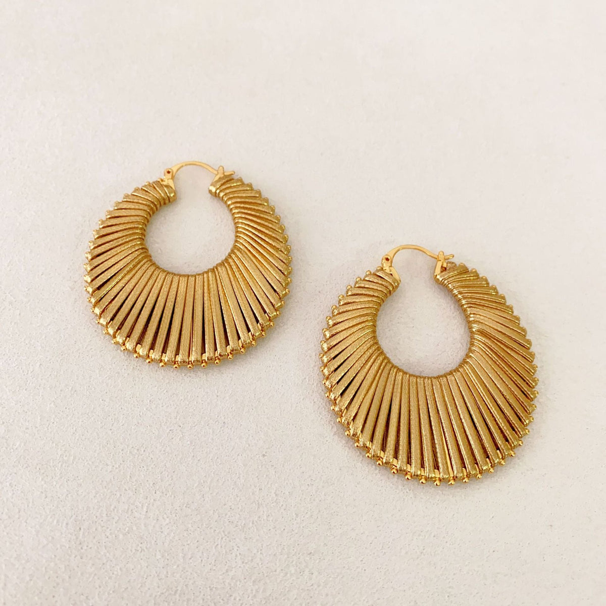 3D Openwork Hoop Earrings in Copper — earrings, view 4