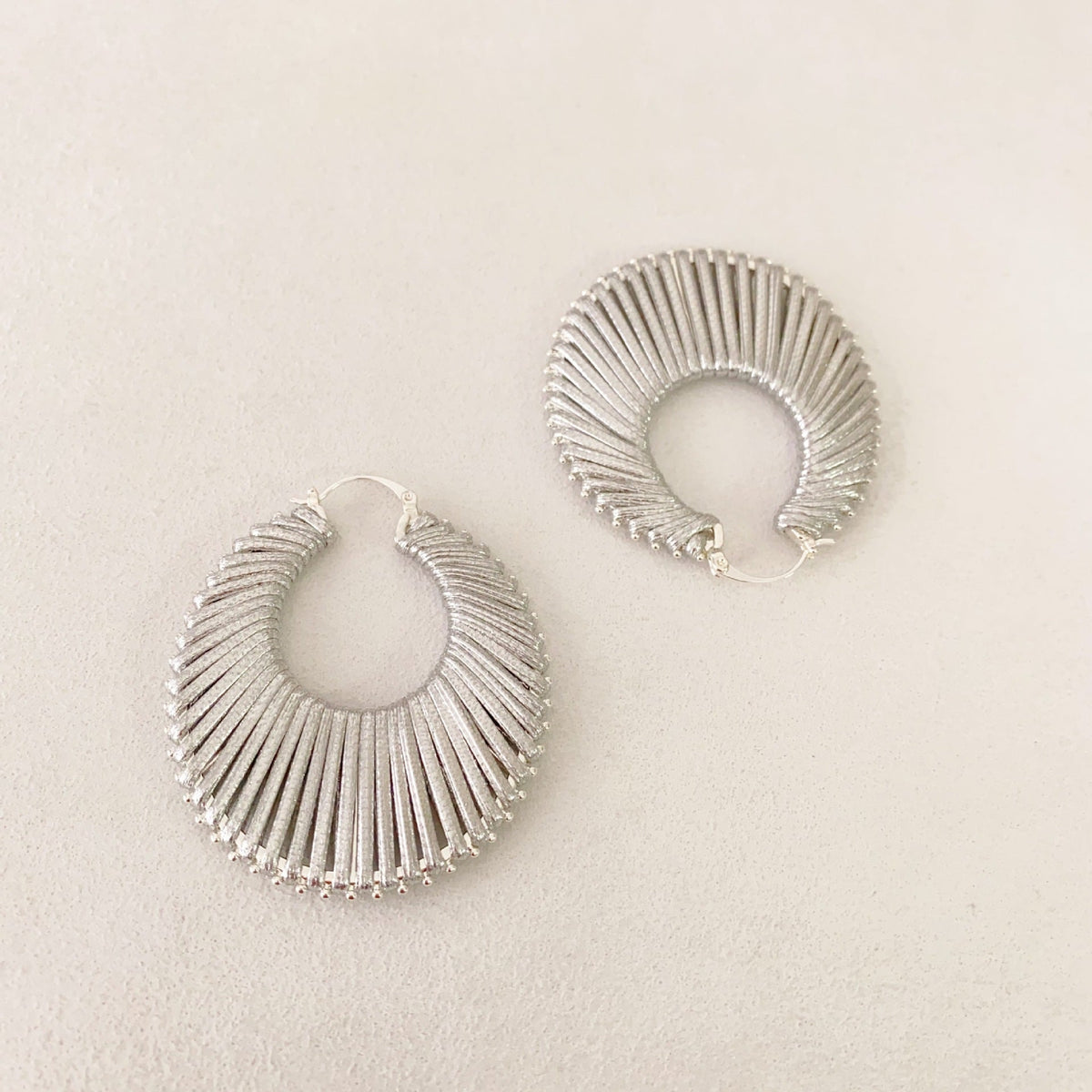 3D Openwork Hoop Earrings in Copper — earrings, view 5