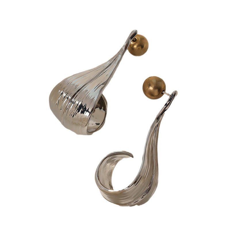 Electroplated Leaf Stud Earrings — earrings, view 3