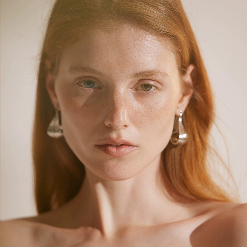 Electroplated Leaf Stud Earrings — earrings, view 4