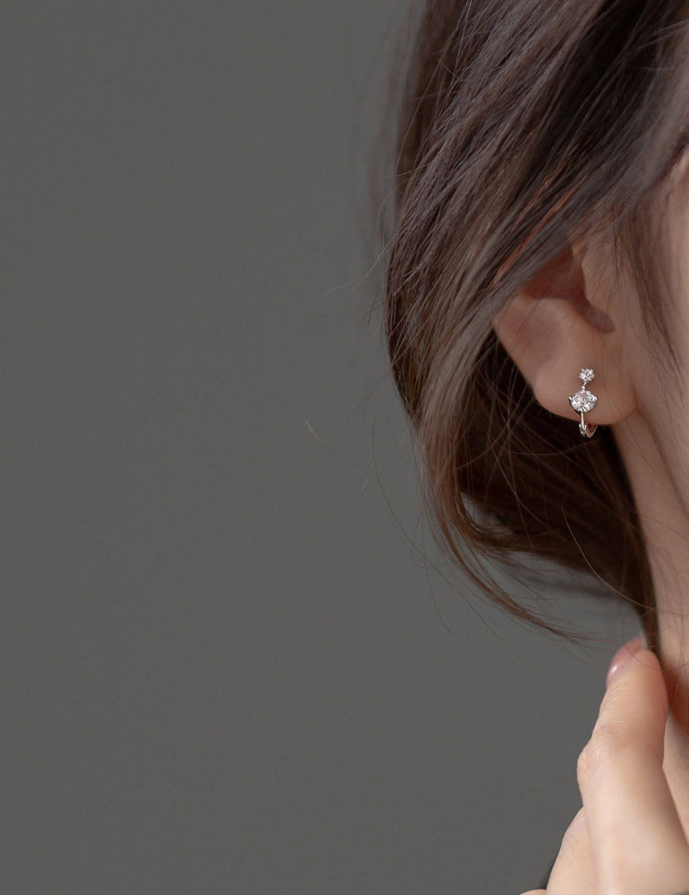 Gold-Plated Cubic Zirconia Earring — earrings, view 3