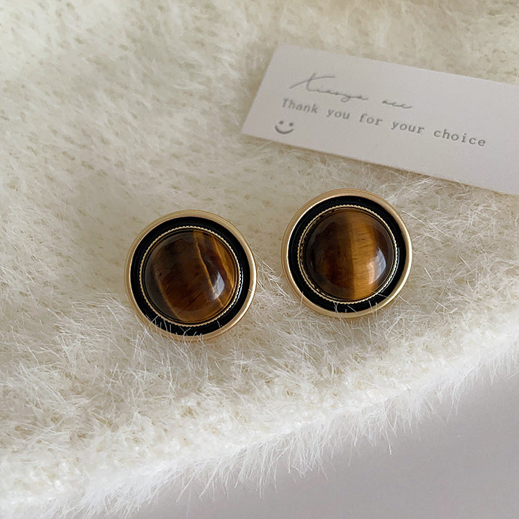 Geometric Pearl Pendant Hoop Earrings — gold earrings, view 2