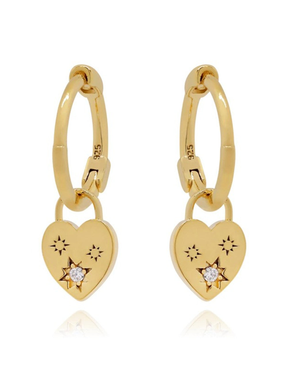 Floral Pendant Zirconia Hoops — earrings