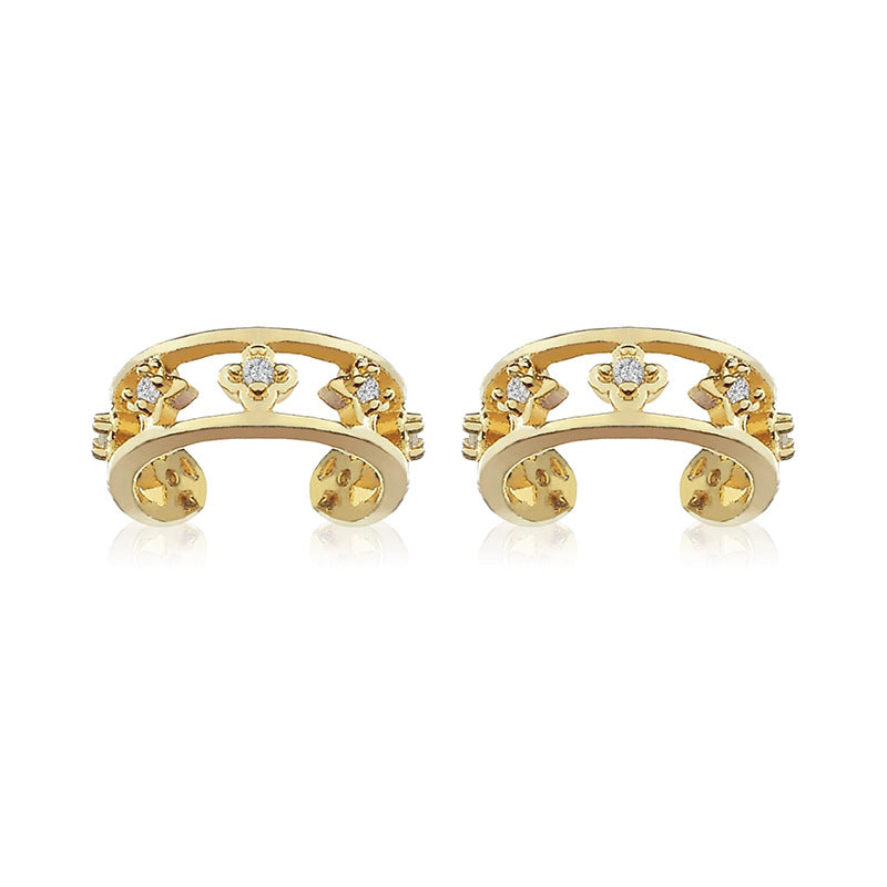 Floral Pendant Zirconia Hoops — earrings, view 5