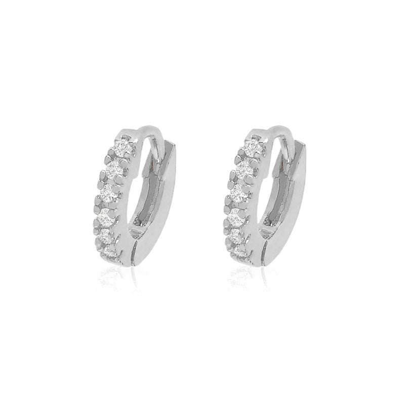 Floral Pendant Zirconia Hoops — earrings, view 8