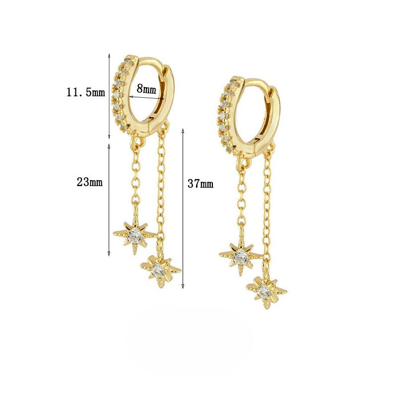 Floral Pendant Zirconia Hoops — earrings, view 9