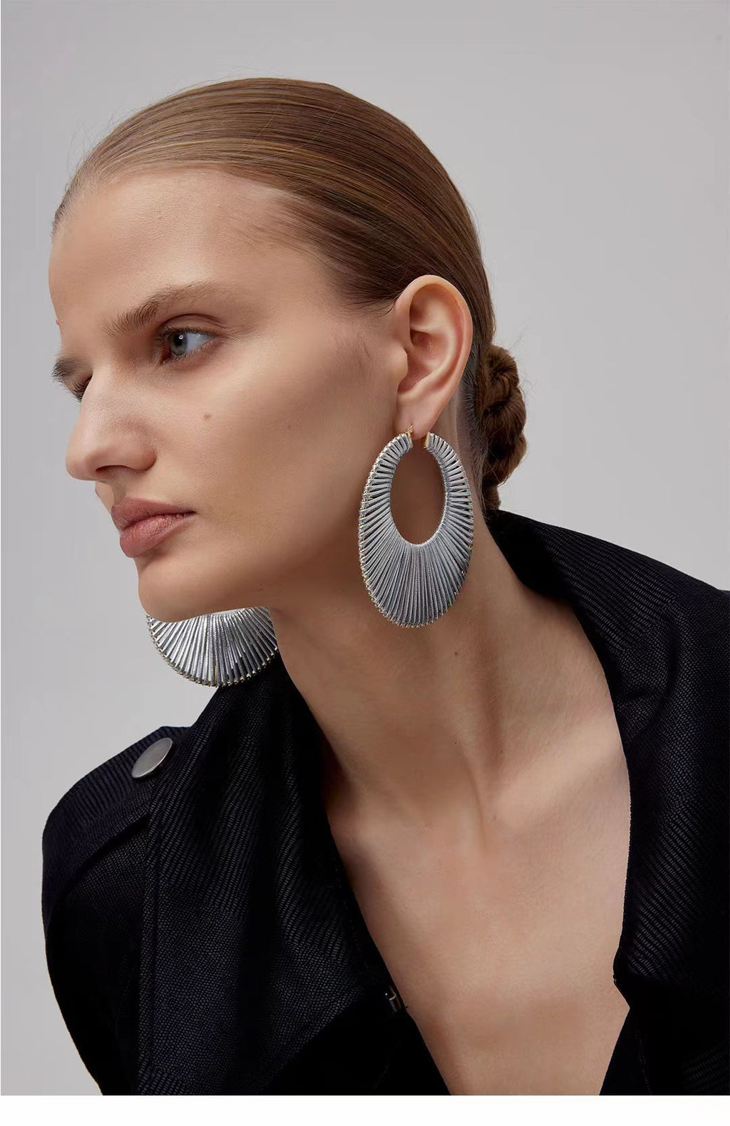 Woven 3D Openwork Hoop Earrings — earrings, view 3