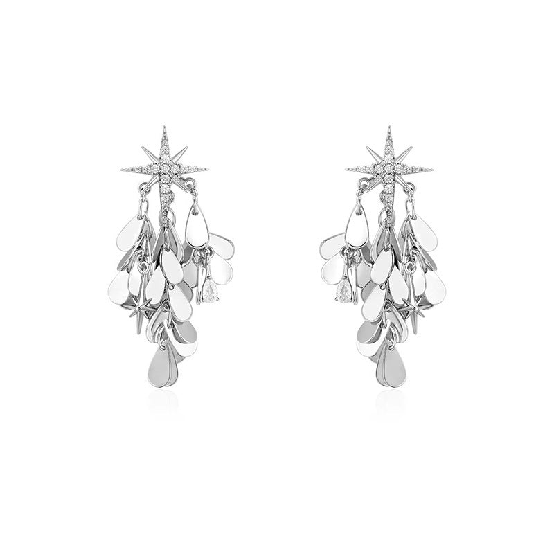 Starburst Tassel Drop Earrings — earrings, view 2