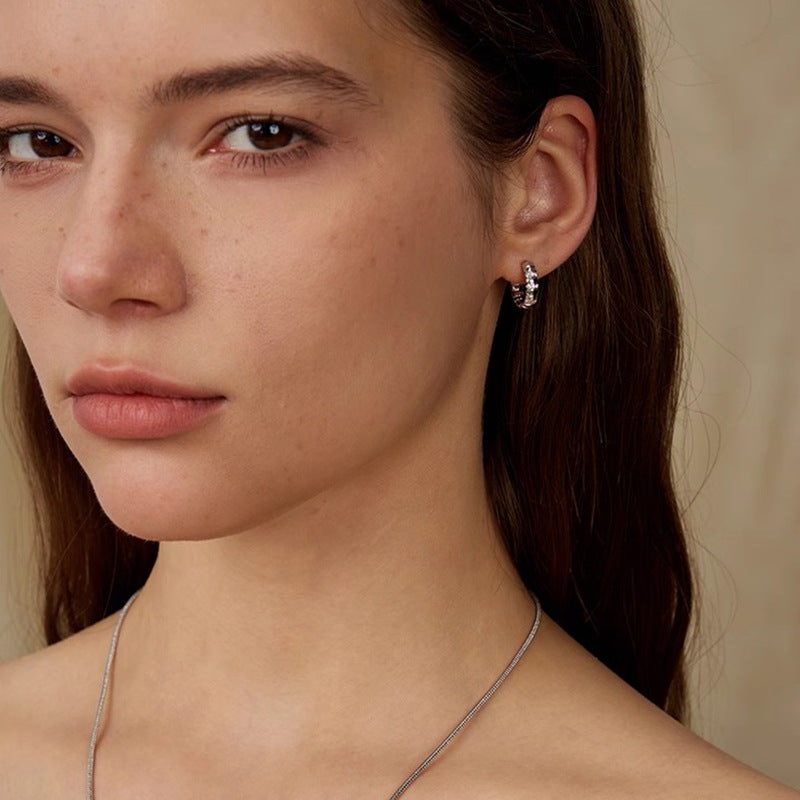 Snake-Bone Motif Hoop Earrings — earrings, view 4