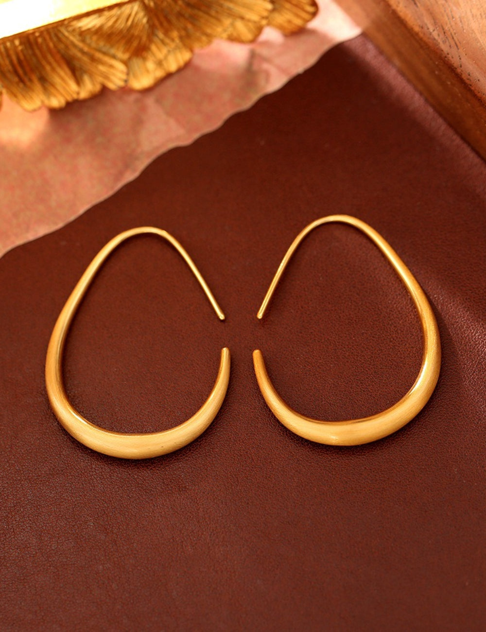 Cubic Zirconia C-Shape Hoop Earrings — earrings