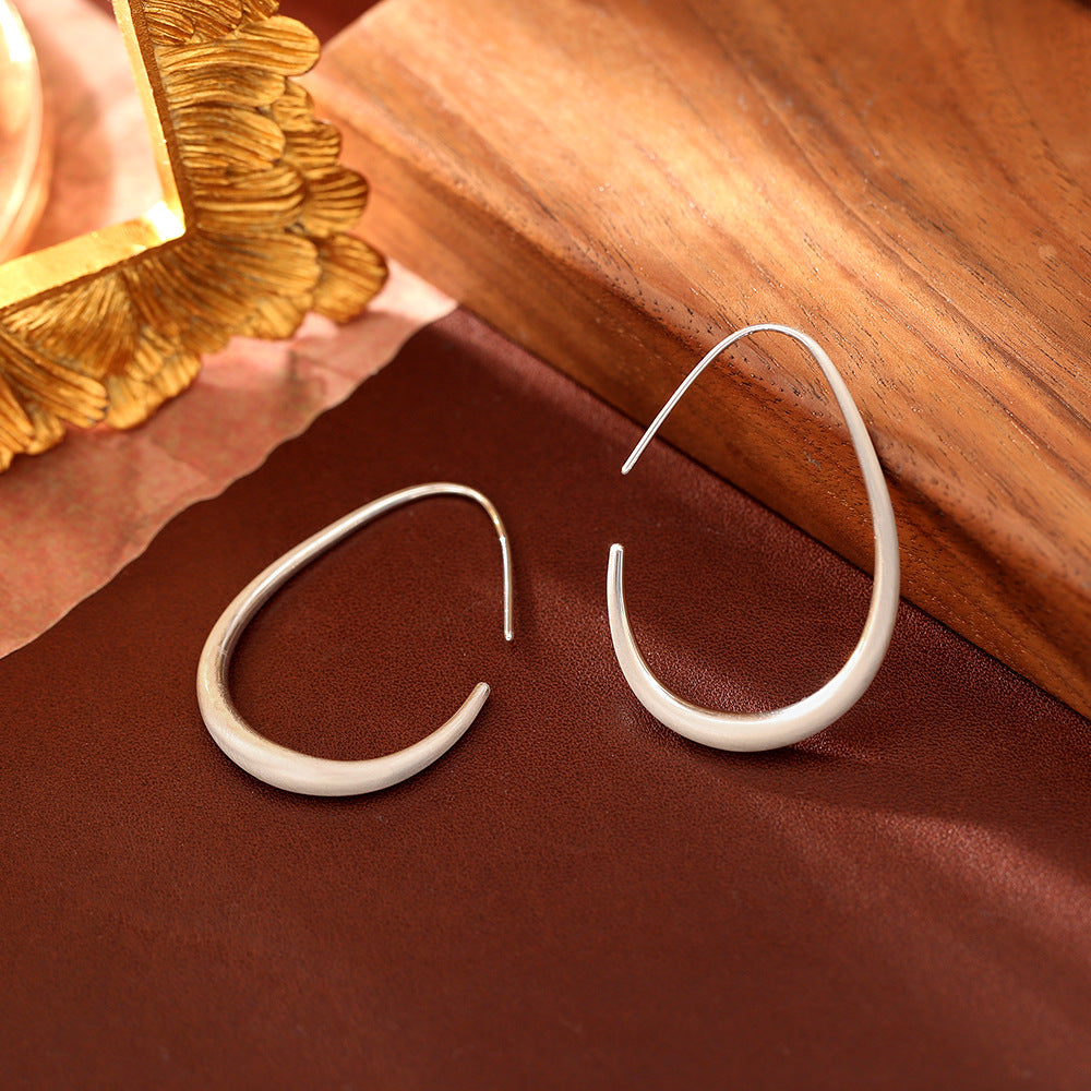 Cubic Zirconia C-Shape Hoop Earrings — earrings, view 2