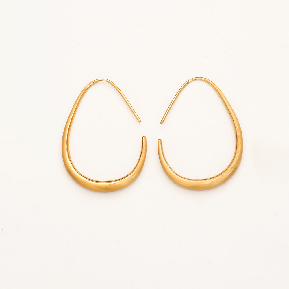 Cubic Zirconia C-Shape Hoop Earrings — earrings, view 5