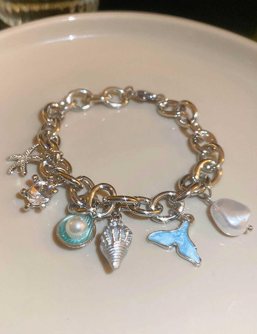 Starfish and Shell Charm Bracelet — bracelet