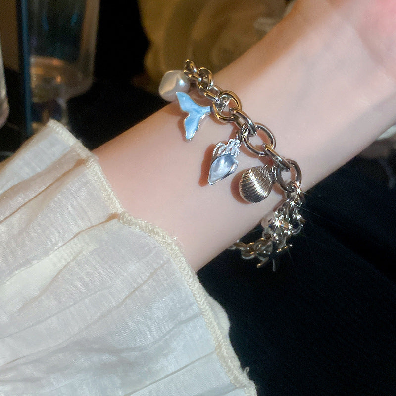 Starfish and Shell Charm Bracelet — bracelet, view 9