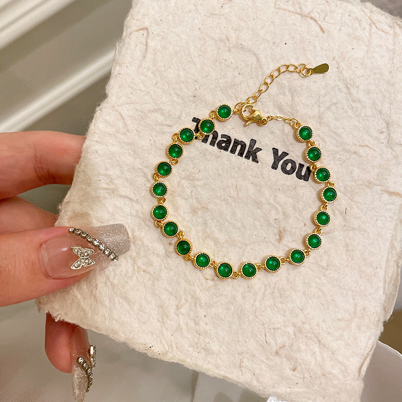 Multi-Colour Crystal Chain Bracelet — bracelet, view 4