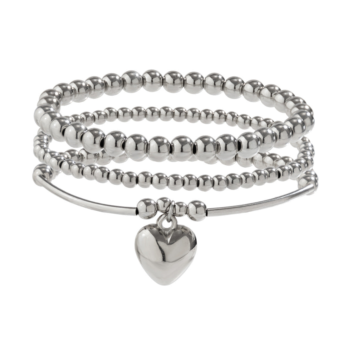 Layered Round Beaded Bracelet — bracelet, view 9