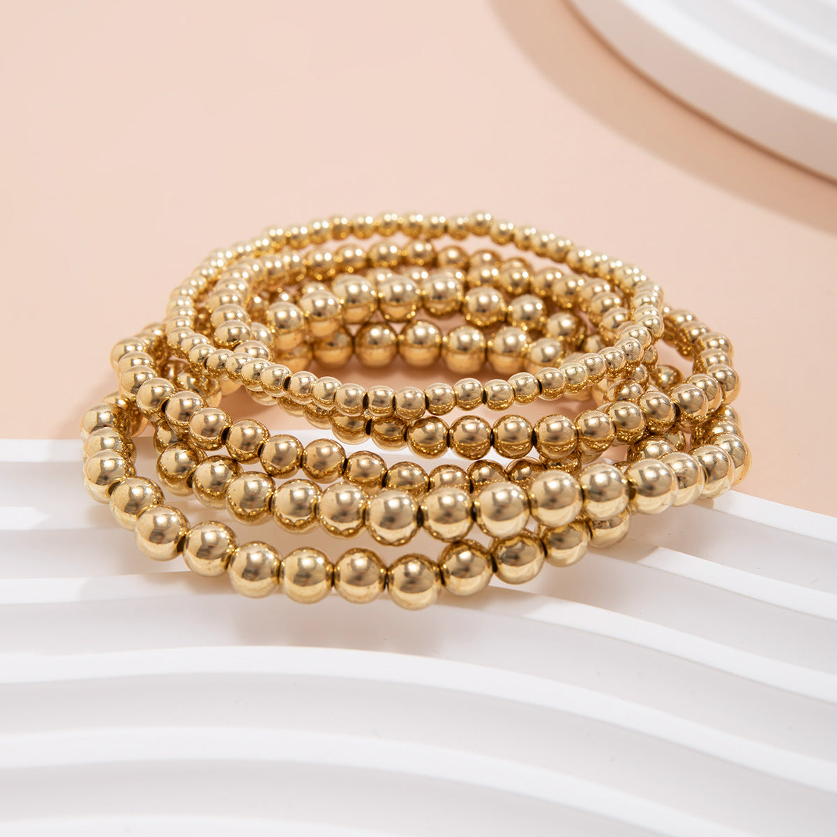 Layered Round Beaded Bracelet — bracelet, view 11