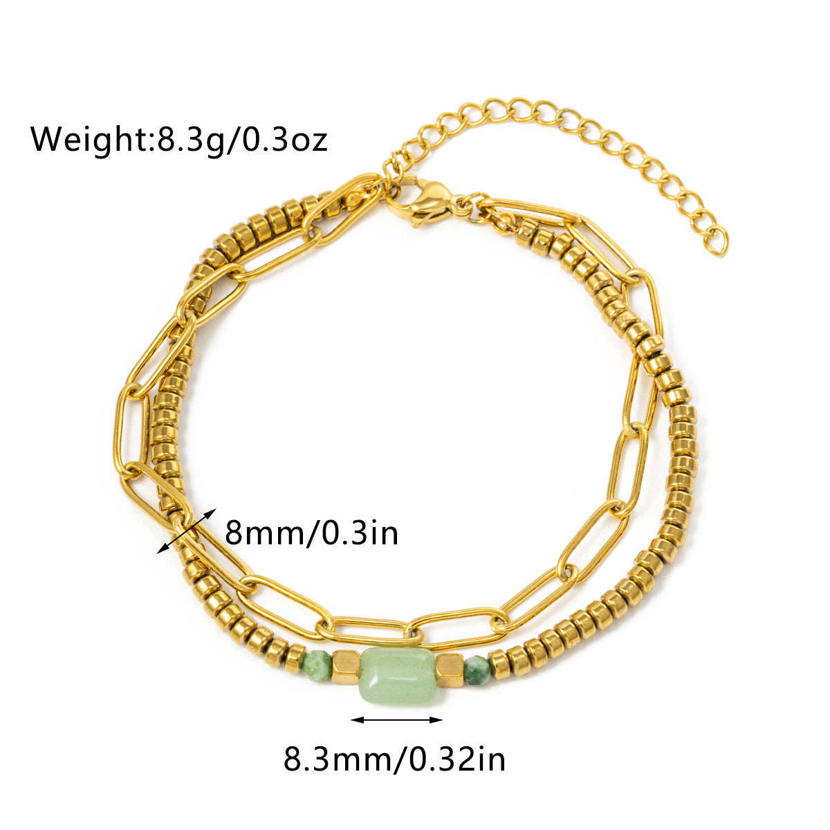Starfish Shell Charm Link Bracelet — gold bracelet, view 10