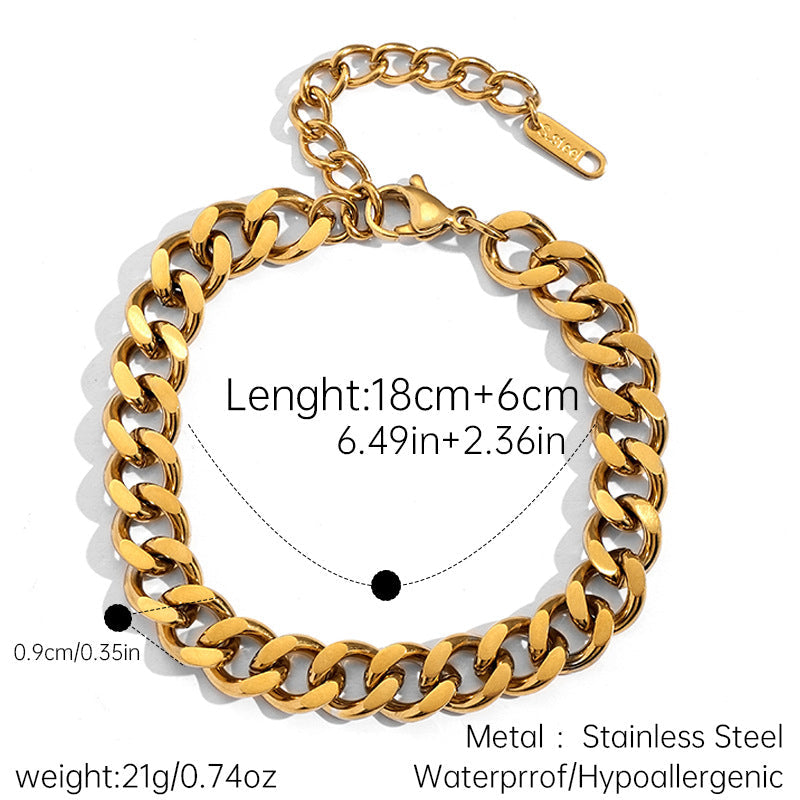 Chunky Cuban Link Chain Bracelet — bracelet, view 5
