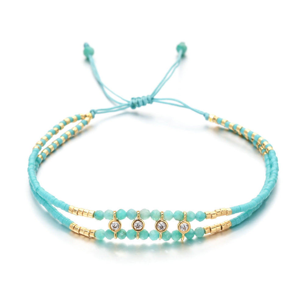 Cubic Zirconia Braided Bead Bracelet — bracelet, view 3