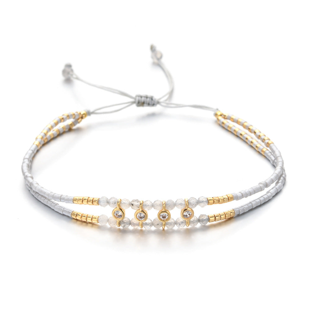 Cubic Zirconia Braided Bead Bracelet — bracelet, view 4