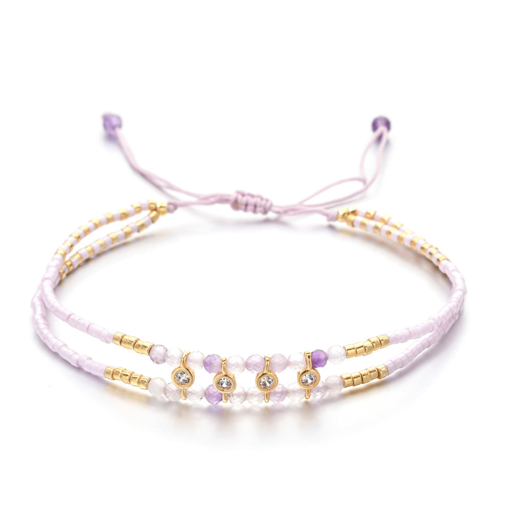 Cubic Zirconia Braided Bead Bracelet — bracelet, view 7