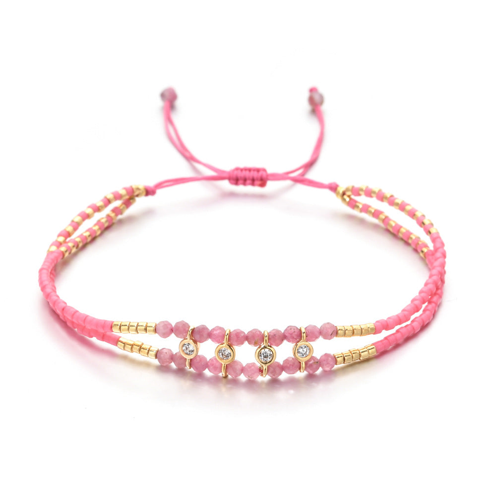 Cubic Zirconia Braided Bead Bracelet — bracelet, view 8