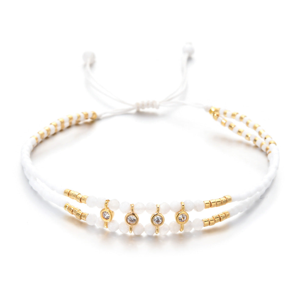 Cubic Zirconia Braided Bead Bracelet — bracelet, view 9