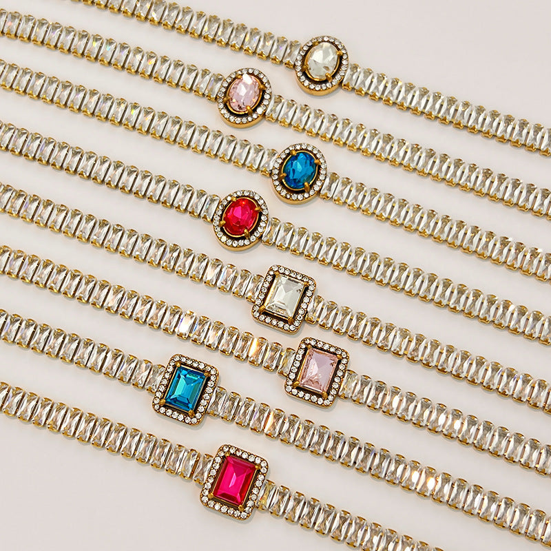 Two-Size Cubic Zirconia Bracelet — bracelet, view 3
