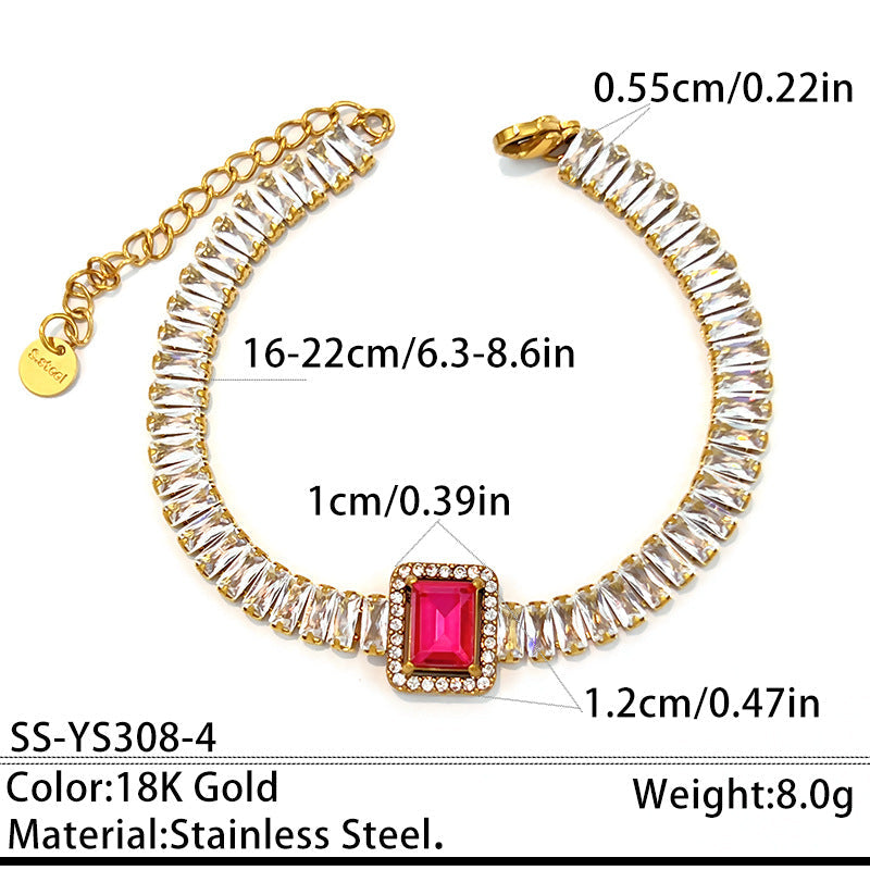 Two-Size Cubic Zirconia Bracelet — bracelet, view 8