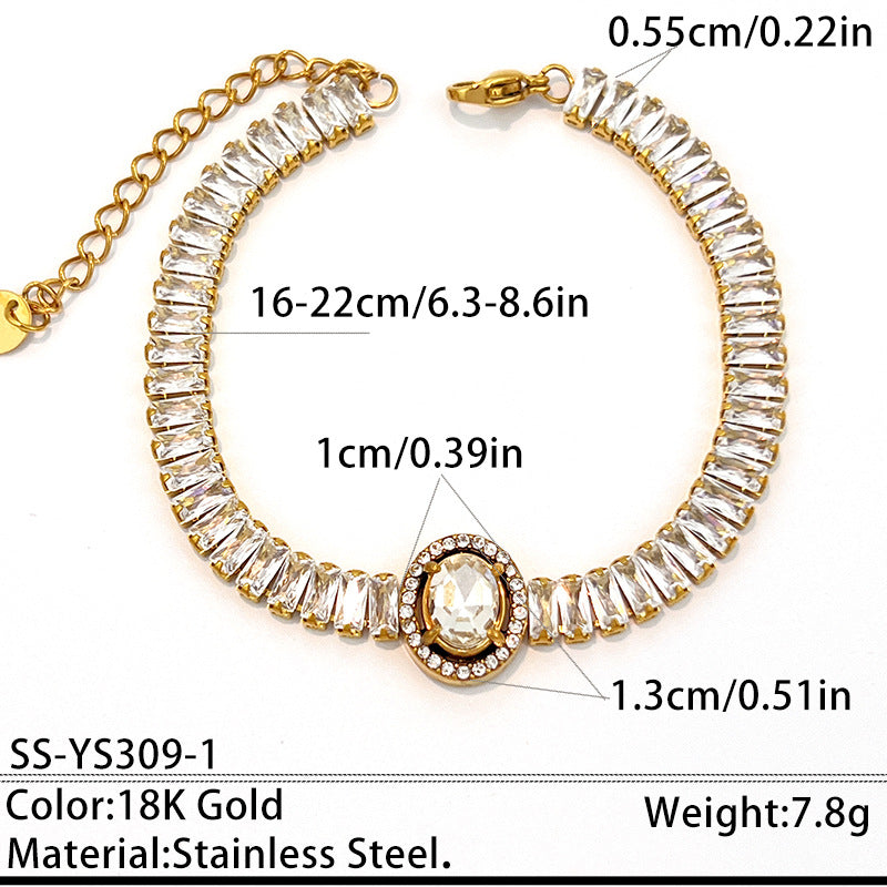 Two-Size Cubic Zirconia Bracelet — bracelet, view 9