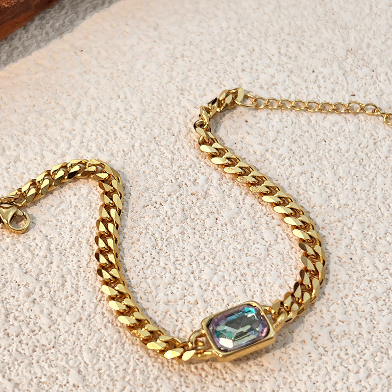 Cuban Link Zirconia Bracelet — bracelet, view 8