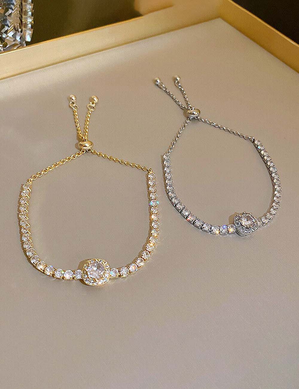 Cubic Zirconia Cross Pendant Bracelet — bracelet