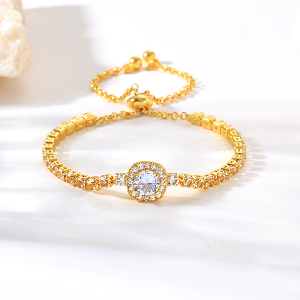 Cubic Zirconia Cross Pendant Bracelet — bracelet, view 2