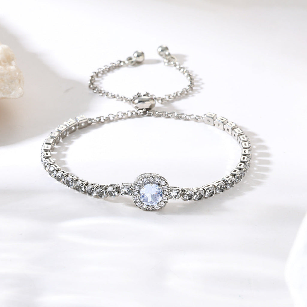 Cubic Zirconia Cross Pendant Bracelet — bracelet, view 3