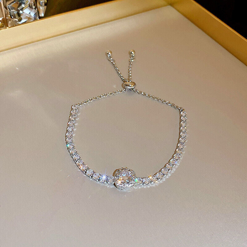 Cubic Zirconia Cross Pendant Bracelet — bracelet, view 6