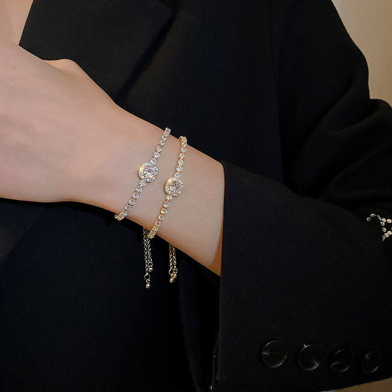 Cubic Zirconia Cross Pendant Bracelet — bracelet, view 8