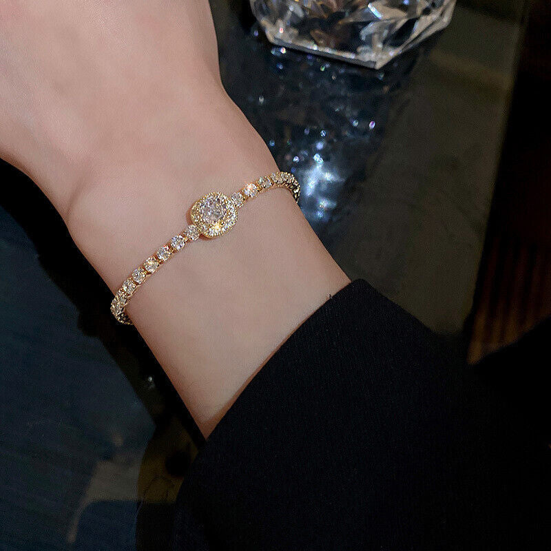 Cubic Zirconia Cross Pendant Bracelet — bracelet, view 9
