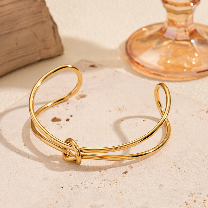 Love Knot Open Gold Bangle — bracelet, view 4