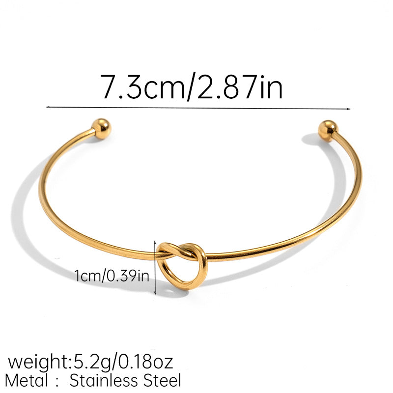 Love Knot Open Gold Bangle — bracelet, view 5