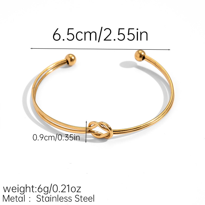 Love Knot Open Gold Bangle — bracelet, view 6