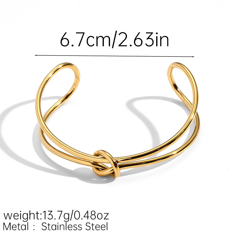 Love Knot Open Gold Bangle — bracelet, view 7