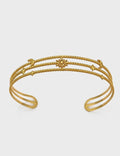 Star Moon Hollow-Out Cuff — gold bracelet