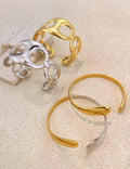 Irregular Hollow-Out Open Bangle — bracelet