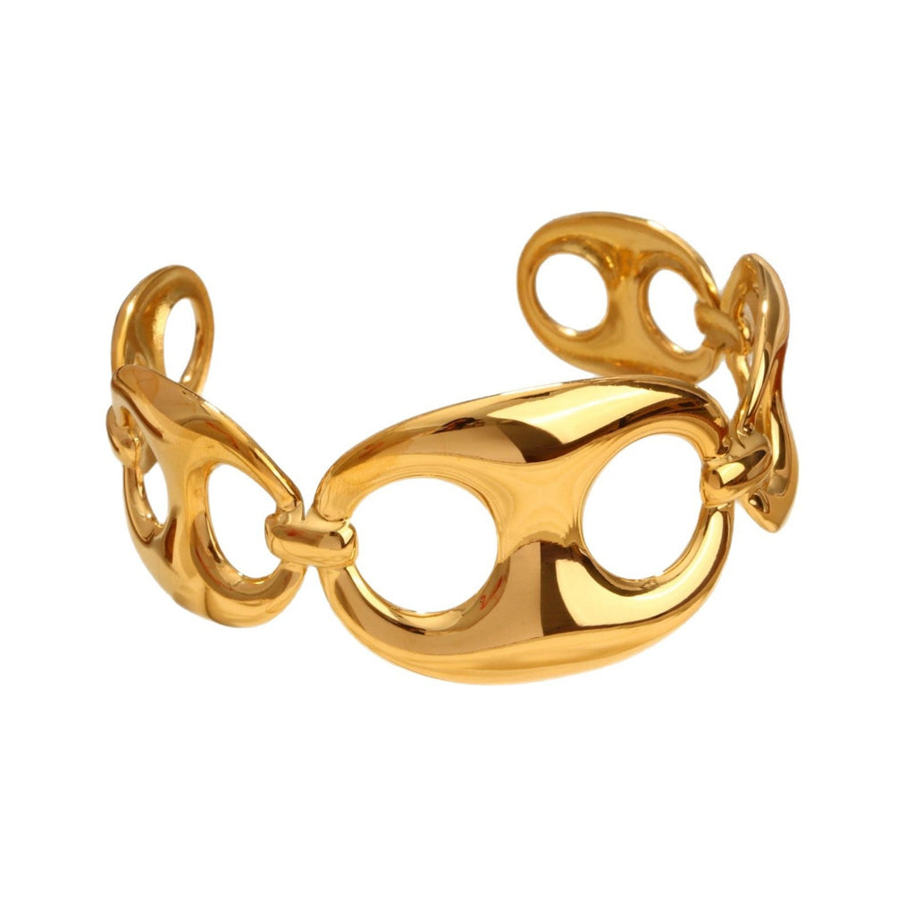 Irregular Hollow-Out Open Bangle — bracelet, view 4